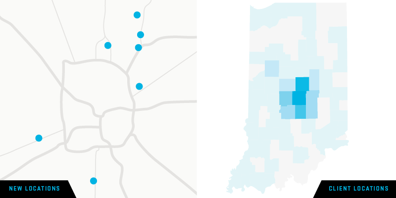 maps of johnson jensen client locations and office locations